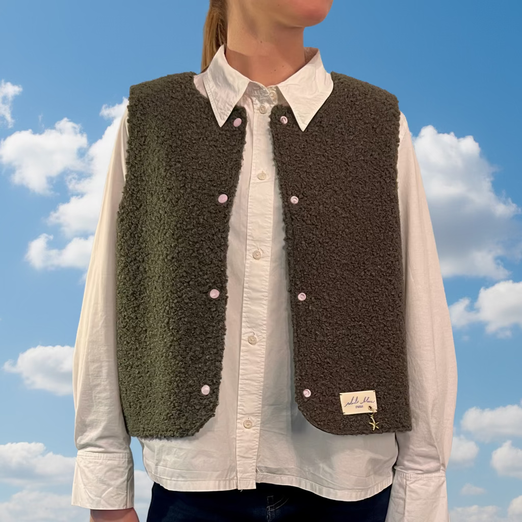 Gilet kaki / vichy vert