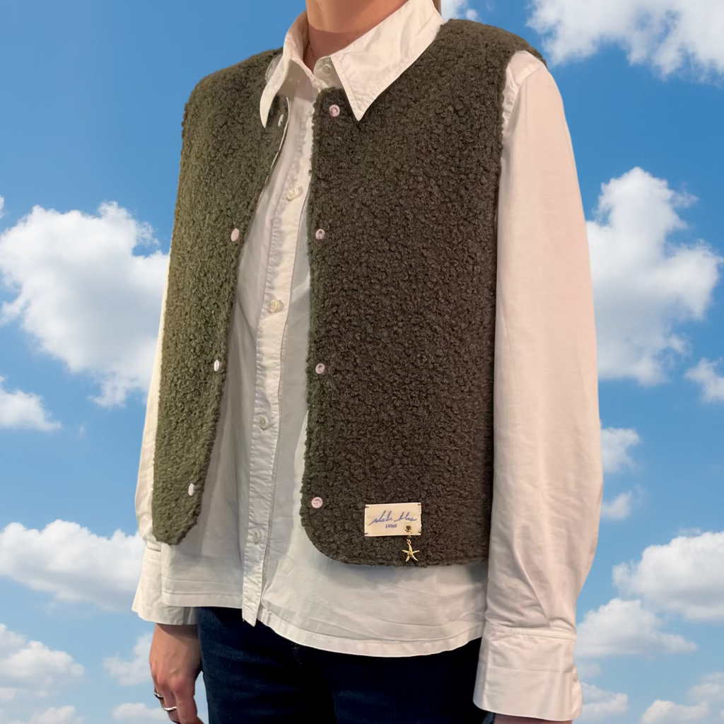 Gilet kaki / vichy vert