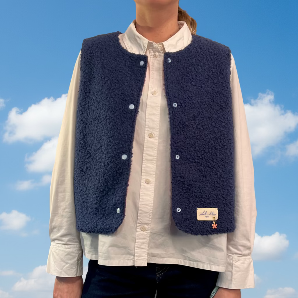 Gilet bleu marine/orange