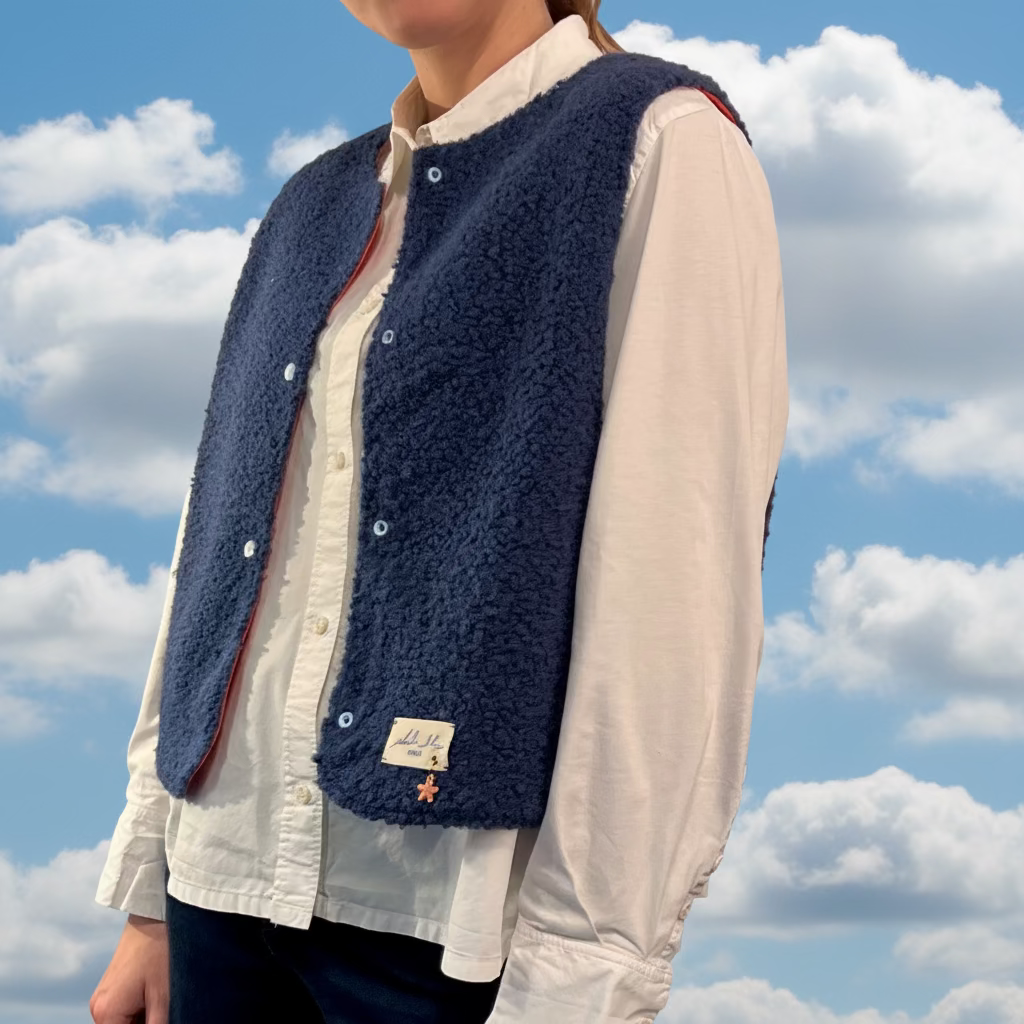 Gilet bleu marine/orange