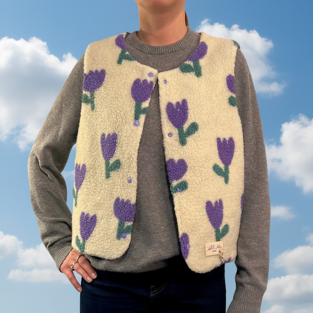 Gilet Fleuri mauve