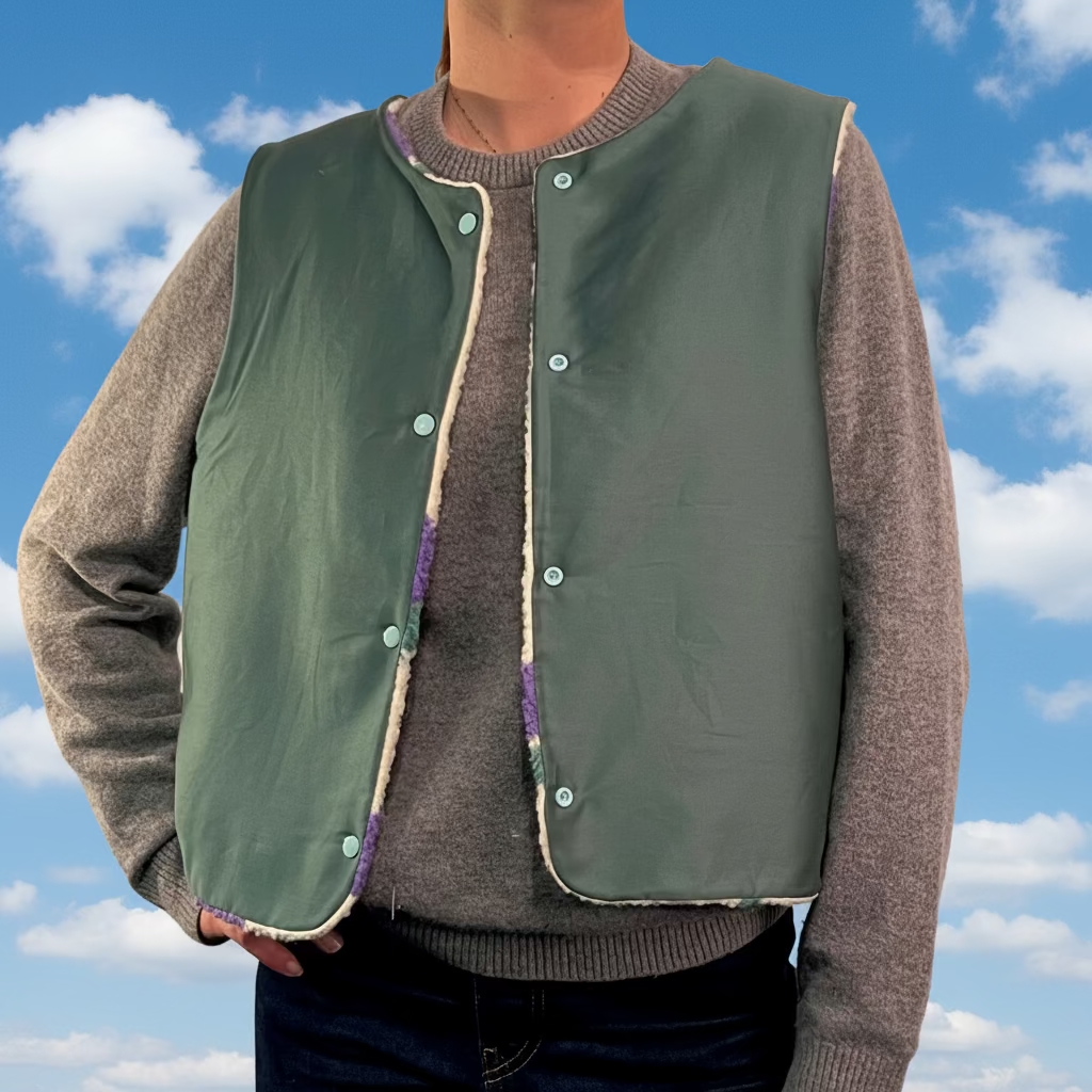 Gilet Fleuri mauve