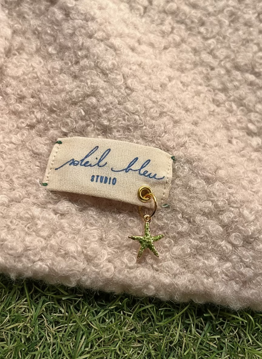 Gilet écru/rayé vert