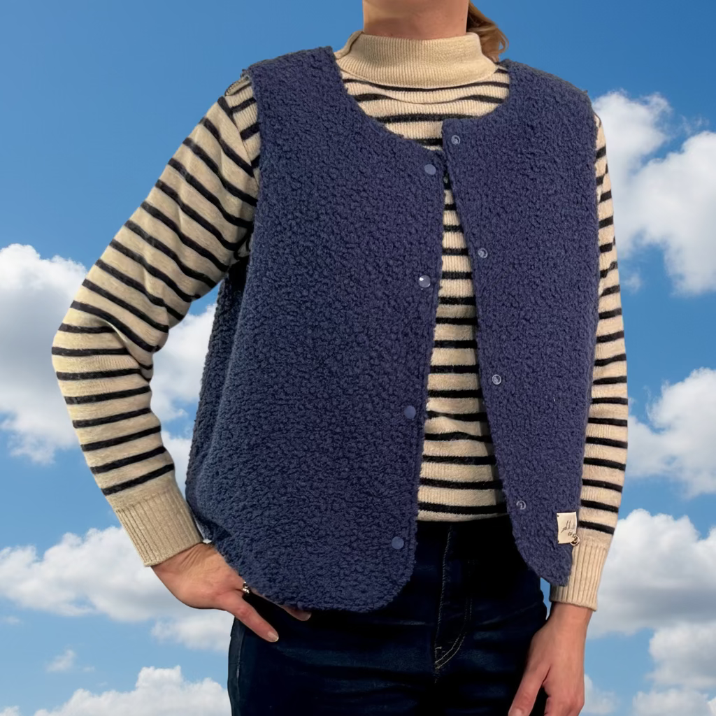 Gilet bleu marine/rayé