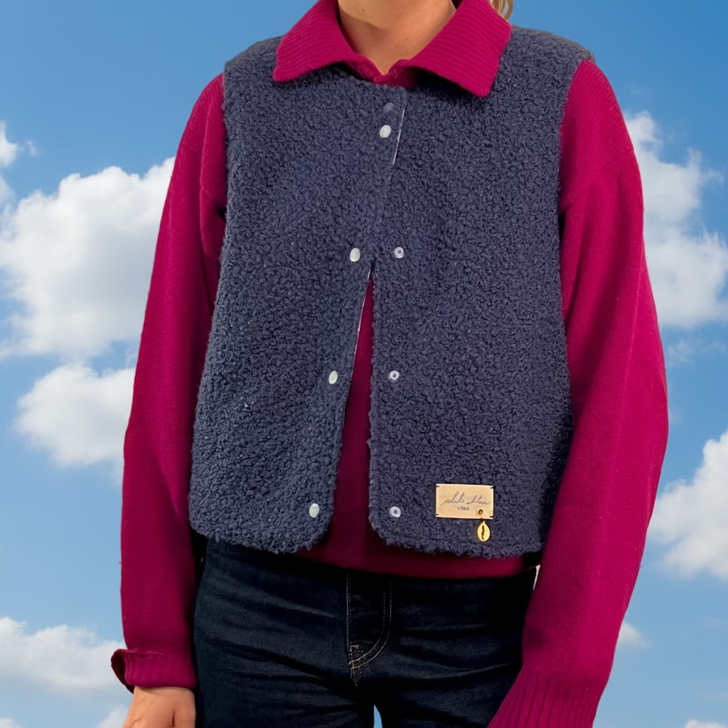 Gilet bleu marine/vichy