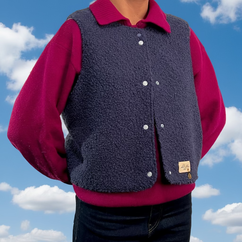 Gilet bleu marine/vichy