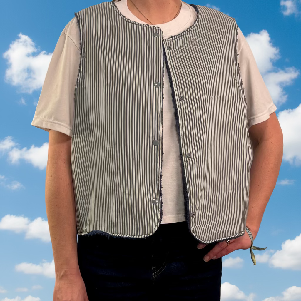 Gilet bleu marine/rayé