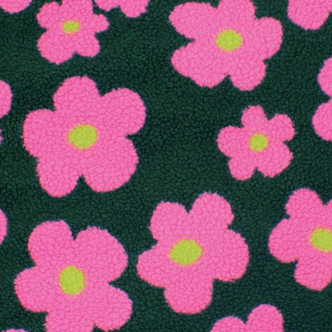 capuche fleurie rose