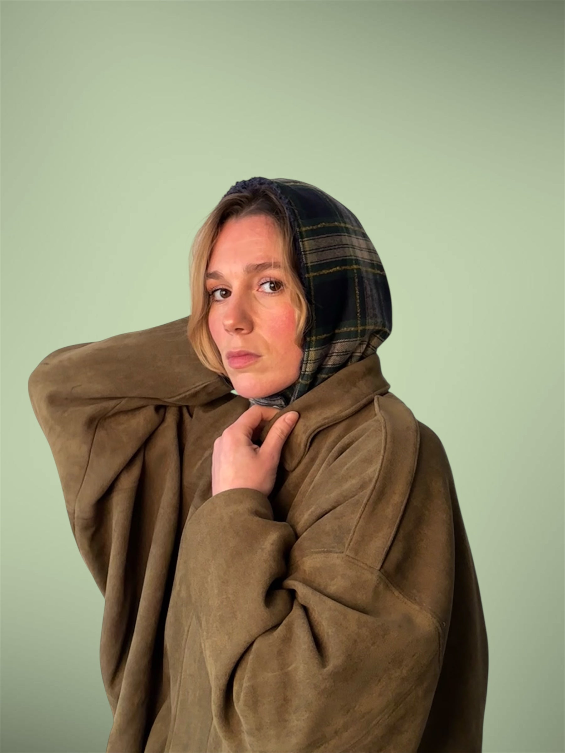 Capuche tartan/sherpa beige